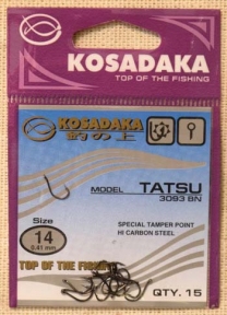 Крючки  KOSADAKA  TATSU 3093 BN Size 14. 0,41mm.