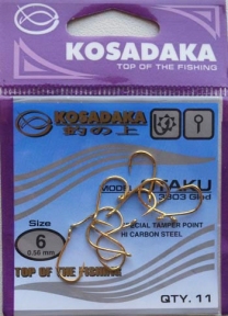 Крючки KOSADAKA OTAKU 3303 Gold Size 6. 0,56mm.