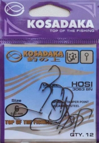 Крючки KOSADAKA HOSI 3063 BN Size 6. 0,62mm.